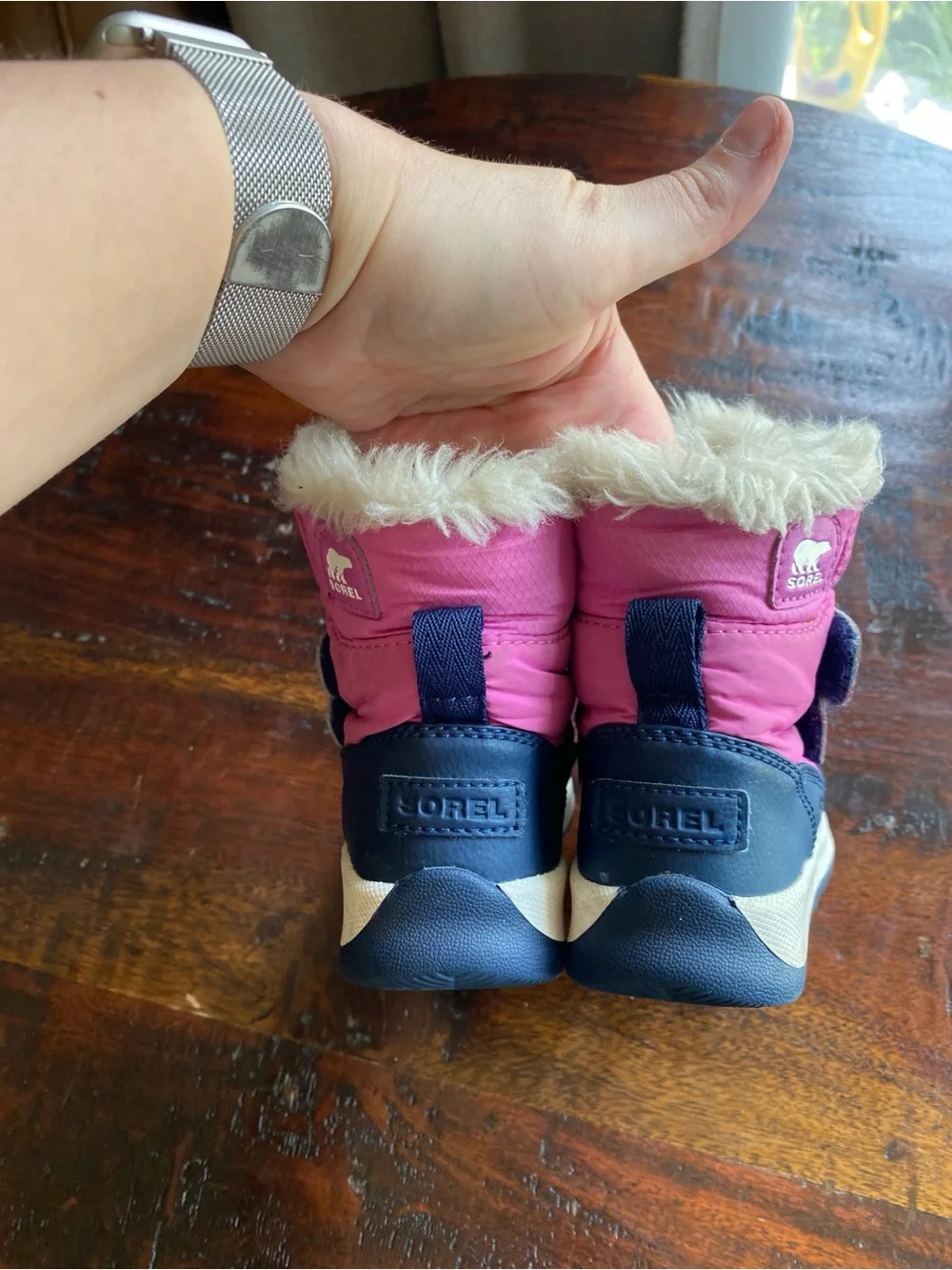 SOREL Kids Whitney II Strap Snow Boots toddler size 7 magenta waterproof warm